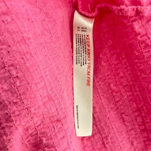 FP Beach by Free People Pink Boho Baby Doll Tunic Dress Balloon Sleeve Size M - Picture 5 of 6